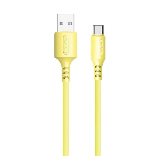 COLORWAY Kábel,  USB to Type-C (soft silicone) 2.4A 1m sárga