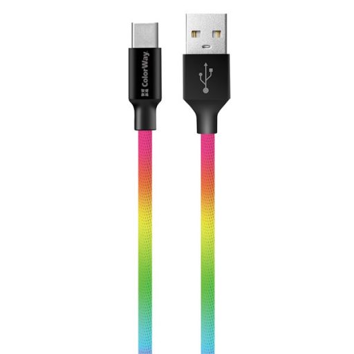 COLORWAY Kábel, USB Type-C (multicolor) 2.4A 1m (CW-CBUC018-MC)