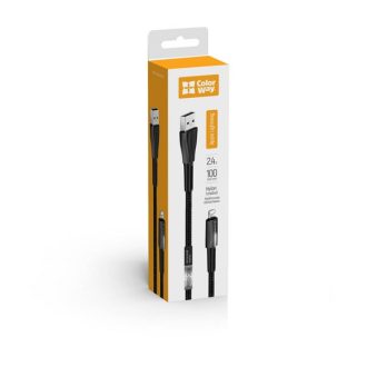   COLORWAY Kábel, USB - Apple Lightning (zinc alloy + led) 2.4A 1m black (CW-CBUL035-BK)