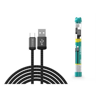   DEVIA ST107861 Gracious Tube USB/Type-C 1m-es fekete adat-és töltőkábel