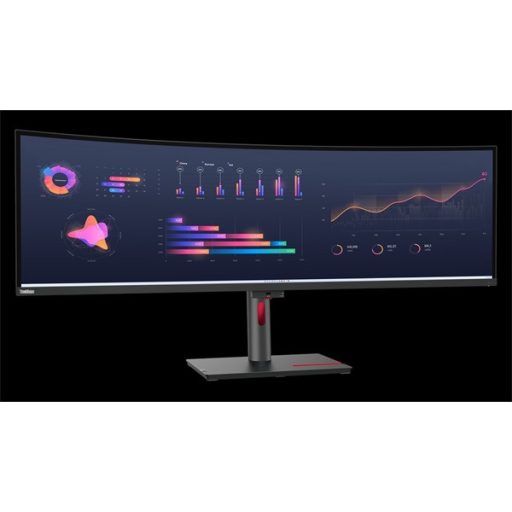 LENOVO Monitor - ThinkVision P49w-30, ívelt, 49" 5120x1440 IPS, 32:9, 2000:1, 350cd/m2, 4ms, USB, USB-C, HDMI, DP