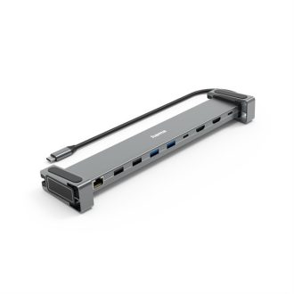   HAMA 00200145, UUSB 3.1 TYPE-C, 9IN1 DOKKOLÓ ADAPTER (USB3.1,2XHDMI,LAN,USB-C,PD) - szürke