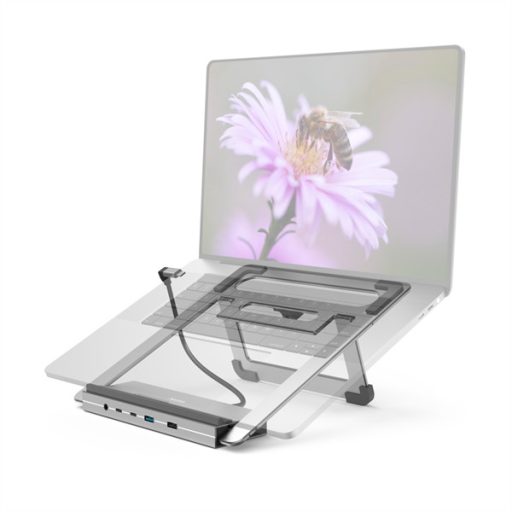 HAMA 00200139, FIC USB 3.2 GEN2 TYPE-C,12IN1 DOKKOLÓ ÁLLVÁNY (USB3.1,HDMI,DP, LAN,USB-C,PD) - szürke