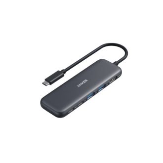   ANKER USB HUB, 322 5-in-1, USB-C Hub, 4K HDMI, 2xUSB-A, PD-IN 100W, USB-C 5Gbps, fekete - A8355H11