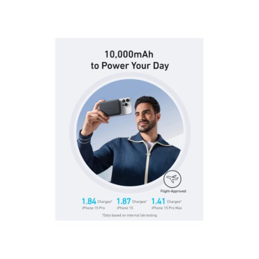 ANKER Vezeték Nélküli Powerbank, MagGo Powerbank, 10000mAh, EU, fekete -  A1664H11