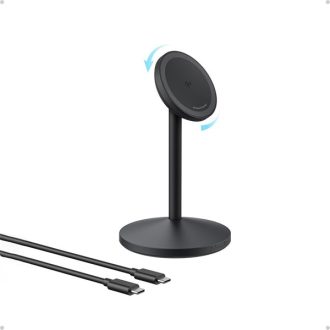   ANKER Vezeték Nélküli Töltő és Állvány, MagGo, 15W, iPhone-hoz, EU, fekete - A25X1H11