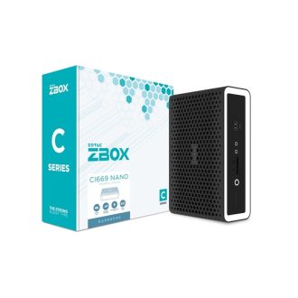   ZOTAC PC ZBOX, Intel Core i7 1355U 5GHz, HDMI, Displayport, TB, 2xLAN, WIFI, BT, 2.5" HDD hely, 4xUSB, Passzív