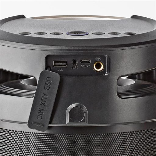 Nedis SPBB350BK akkumulátoros party boombox, Bluetooth, 150W, 3,5 óra, 4400 mAh, USB, AUX 6,35 mikrofon bemenet