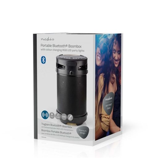 Nedis SPBB350BK akkumulátoros party boombox, Bluetooth, 150W, 3,5 óra, 4400 mAh, USB, AUX 6,35 mikrofon bemenet