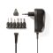 Nedis ACPA001 univerzális AC-DC tápegység, állítható 3V-12V DC 1A, 6 cserélhető táp dugó, 12W