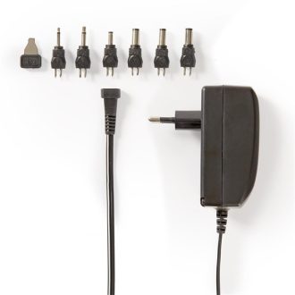   Nedis ACPA003 univerzális AC-DC tápegység, állítható 9V-24V, 24W, 1 - 1,5A, 6 cserélhető táp dugó