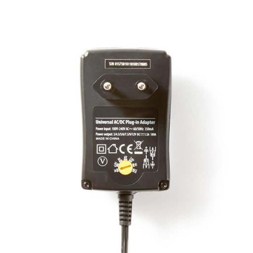 Nedis ACPA002 univerzális AC-DC tápegység, állítható 3V-12V, 1,5A, 6 cserélhetó táp dugó