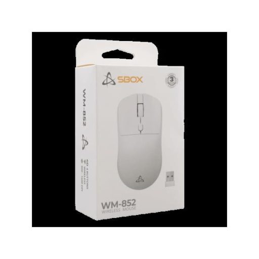 SBOX WM-852W Vezeték nélküli egér, fehér, 800-1600dpi, 4D, 2,4GHz