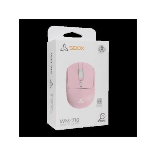 SBOX WM-710P Vezeték nélküli egér, pink, 1200-3200pi, 6D,