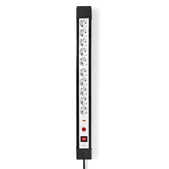   Nedis ESC103SPF1PRO 10 aljzatos elosztó túlfeszűltségvédelemmel, H05VV-F 3G1.5mm2 , 3680 W, 16A, hossz 3m
