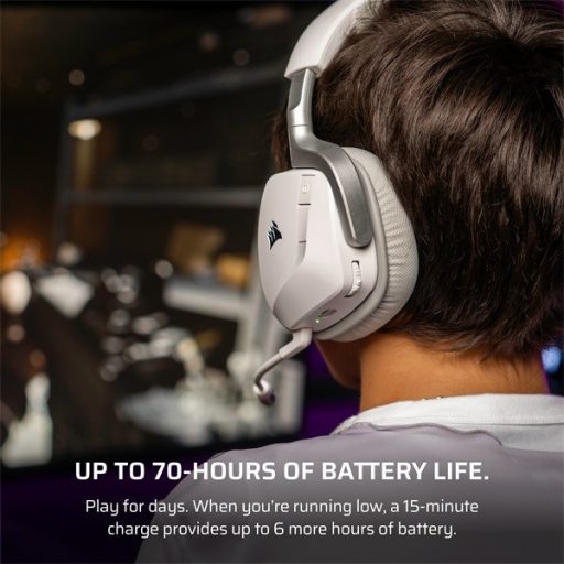 CORSAIR Vezeték Nélküli Headset, VOID v2 Wireless Gaming Headset, Dolby Atmos, fehér