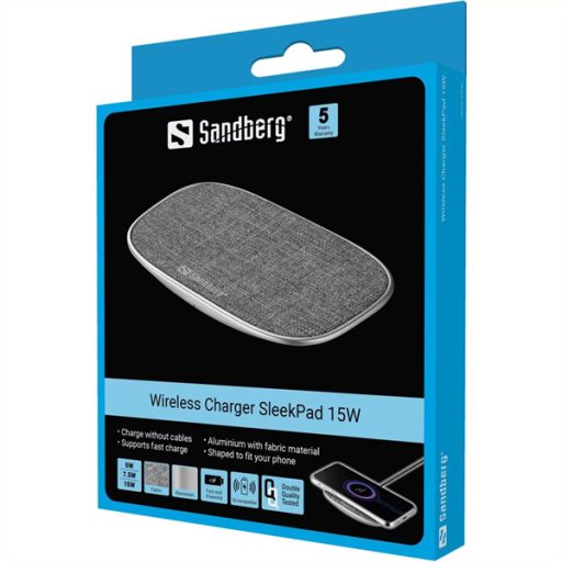 SANDBERG Töltő állomás, Wireless Charger SleekPad 15W