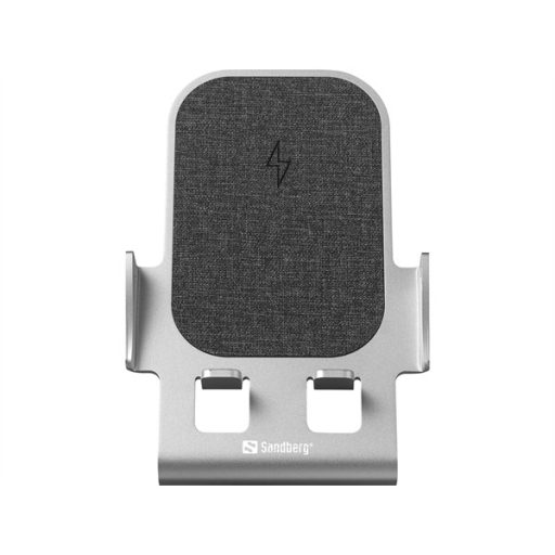 SANDBERG Töltő állomás, Wireless Charger Stand 15W Alu