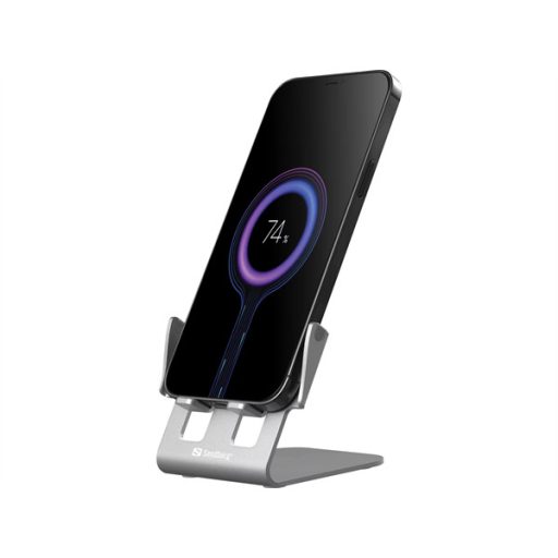 SANDBERG Töltő állomás, Wireless Charger Stand 15W Alu