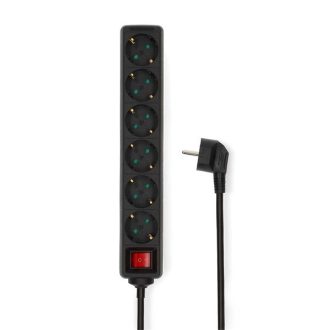   Nedis ESOC615F2BK 6 aljzatos kapcsolós (6-os) elosztó, 1,5 m, 3680 W, 16 A