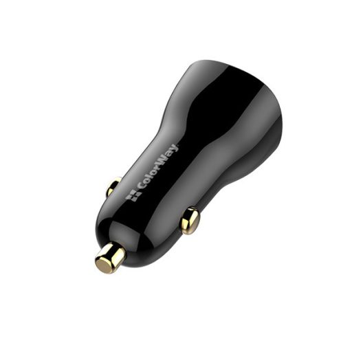COLORWAY Autós töltő, CW-CHA046PD-BK Power Delivery Port PPS USB (USB-A + USB-C) (60 W) Fekete