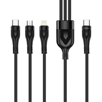   COLORWAY Kábel Type-C CW-CBPDU3060-BK, 3B1 (Lightning+MicroUSB+Type-C) 3.0A (PD60W adatok) 1.2 fekete