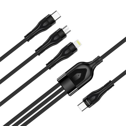 COLORWAY Kábel Type-C CW-CBPDU3060-BK, 3B1 (Lightning+MicroUSB+Type-C) 3.0A (PD60W adatok) 1.2 fekete