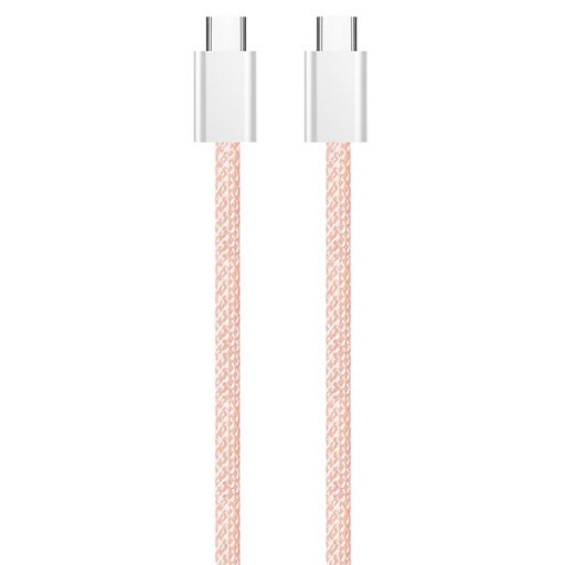 COLORWAY Kábel Type-C CW-CBPDCC061-P, fonott pamut, PD Fast Charging 60W, 3,0A 1M rózsaszín
