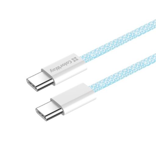 COLORWAY Kábel Type-C CW-CBPDCC061-BL, fonott pamut, PD Fast Charging 60W, 3,0A 1M kék