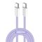 COLORWAY Kábel Type-C CW-CBPDCC061-PU, fonott pamut, PD Fast Charging 60W, 3,0A 1M lila