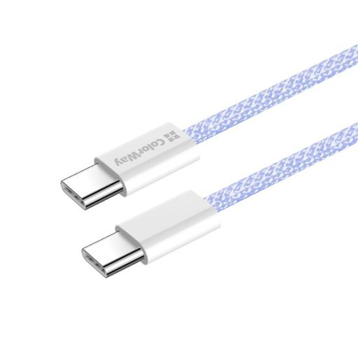 COLORWAY Kábel Type-C CW-CBPDCC061-PU, fonott pamut, PD Fast Charging 60W, 3,0A 1M lila