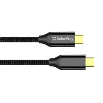   COLORWAY Kábel Type-C CW-CBPDCC062-BK, USB3.2, 20Gbps 4K PD100W, Gen2 5A 1M fekete