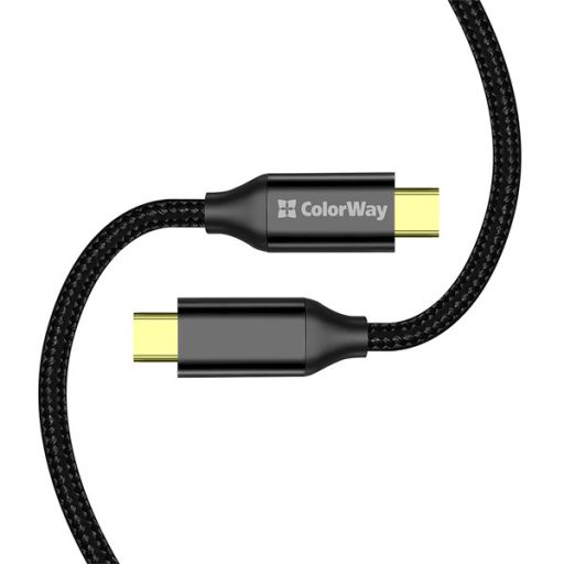 COLORWAY Kábel Type-C CW-CBPDCC062-BK, USB3.2, 20Gbps 4K PD100W, Gen2 5A 1M fekete