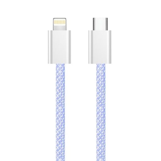 COLORWAY Kábel Type-C CW-CBPDCL061-PU, Apple Lightning, fonott pamut, PD 27W, 1M lila