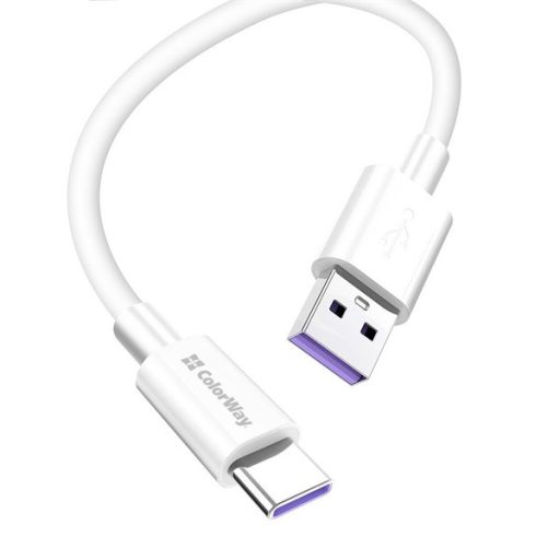 COLORWAY Kábel, USB Type-C CW-CBUC019-WH, gyors töltés, 5,0A 1M fehér