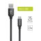 COLORWAY Kábel, USB CW-CBUM048-BK, MicroUSB 2.4A 25CM fekete