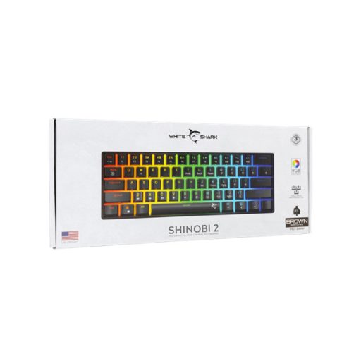 WHITE SHARK GK-004131B/BR-US SHINOBI-2/B-BR-US mech. bill. 61 barna gomb,fekete,angol