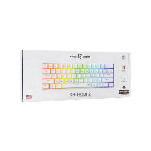 WHITE SHARK GK-004231W/BR-US SHINOBI-2/W-BR-US mech. bill. 61 barna gomb,fekete,angol