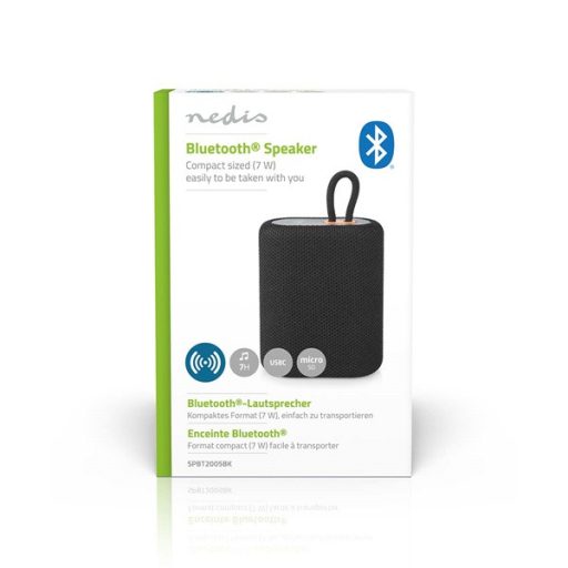 Nedis SPBT2005BK akkumulátoros bluetooth hangszóró 7W, 7 óra játékidő, beépített mikrofon
