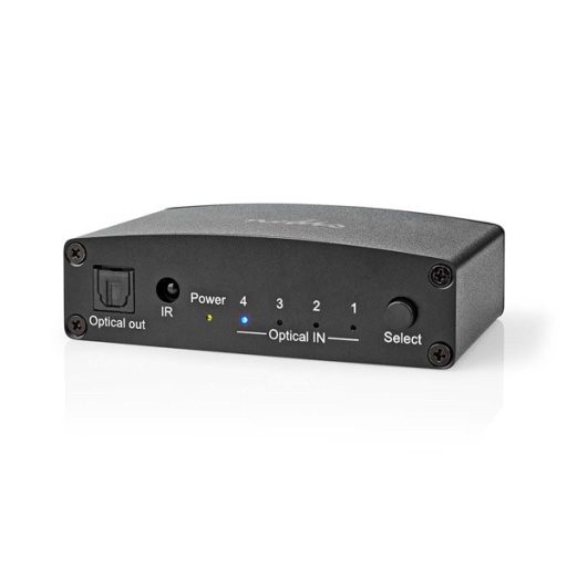 Nedis ASWI2514BK digitális audio kapcsoló 4x Toslink