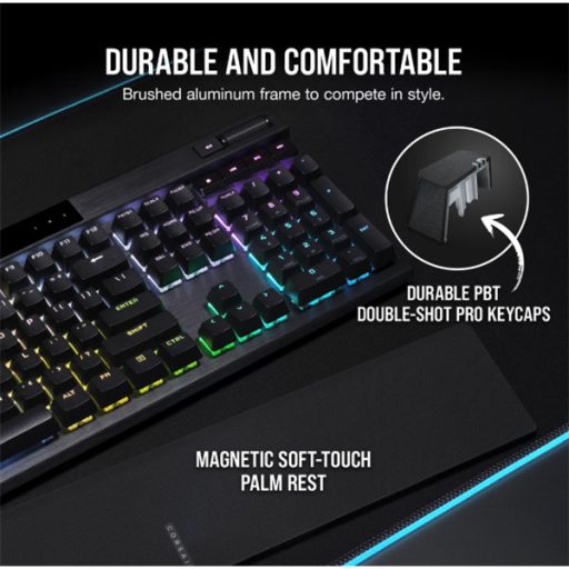 CORSAIR Vezetékes Billentyűzet Gaming, K70 RGB PRO, Mechanikus, CHERRY MX SPEED switch, Alumínium keret, US, szürke