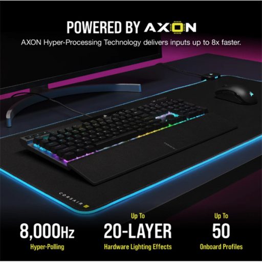 CORSAIR Vezetékes Billentyűzet Gaming, K70 RGB PRO, Mechanikus, CHERRY MX SPEED switch, Alumínium keret, US, szürke