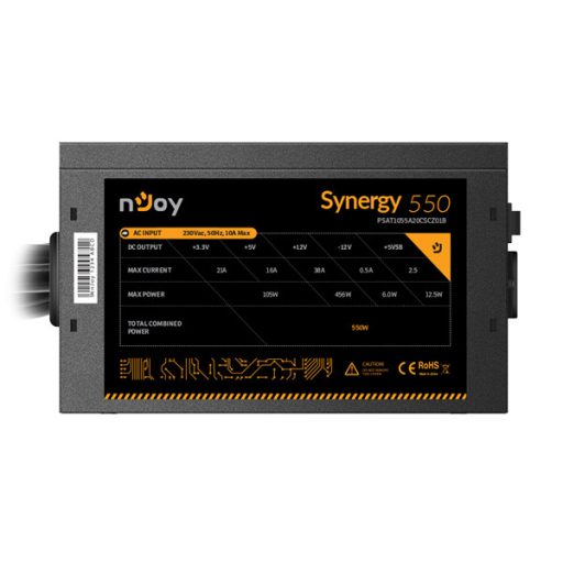 NJOY Tápegység Synergy 750W, 12cm, 20+4, Aktív PFC 80+ White