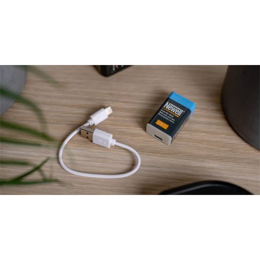 NEWELL 9V - os akkumulátor, USB-C port, 500 mAh, 6F22, USB-A/USB-C kábel tartozék, 40 hónap garancia, 1200 töltés