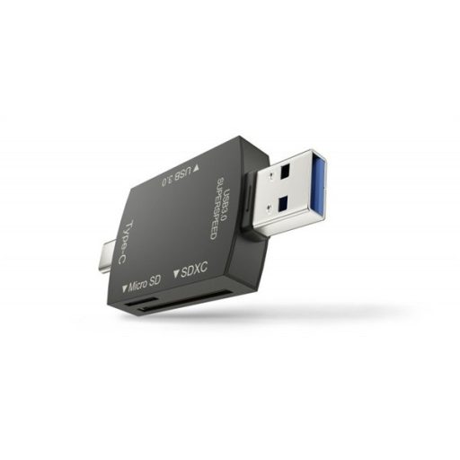 NEWELL OTG 3 in 1 univerzális memóriakártya olvasó, USB-A / USB-C portokhoz, SD, mikro kártya kompatibilis, plug / play