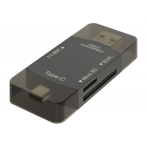 NEWELL OTG 3 in 1 univerzális memóriakártya olvasó, USB-A / USB-C portokhoz, SD, mikro kártya kompatibilis, plug / play