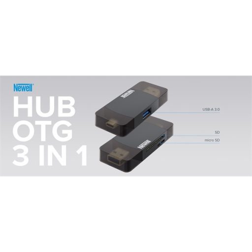 NEWELL OTG 3 in 1 univerzális memóriakártya olvasó, USB-A / USB-C portokhoz, SD, mikro kártya kompatibilis, plug / play