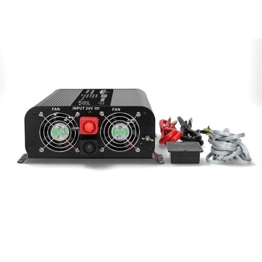 Nedis PIP200024FBK szinusz inverter 24V DC - 230V AC 50Hz, üzemi teljesítmény 2000W, csúcsteljesítmény 4000W