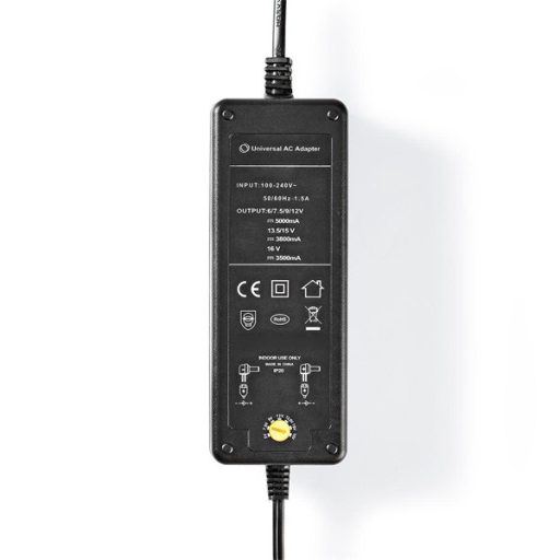 Nedis ACPA116 univerzális AC-DC tápegység, 6V - 16V, 60W, 8 cserélhető táp dugó