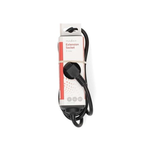 Nedis ESOC315F1BK 3 aljzatos elosztó, 1.5 m, 3680 W, 16 A, H05VV-F 3G1,5mm2